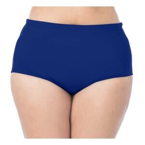 La Blanca High Waist Solid Blue Bikini Swim Bottom 18W NEW